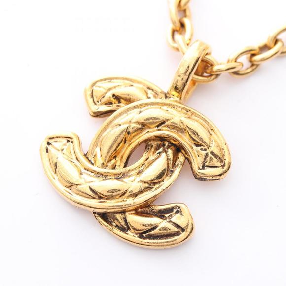 CHANEL Gold Logo Necklace - Picture 1 of 6